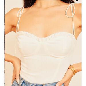 Reformation Novena Sweetheart Corset Top White Women’s Size 2 (pre-owned)
